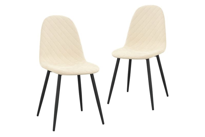 spisebordsstole 2 stk. fløjl cremehvid - Grå - Spisebordsstole & køkkenstole - Armstole