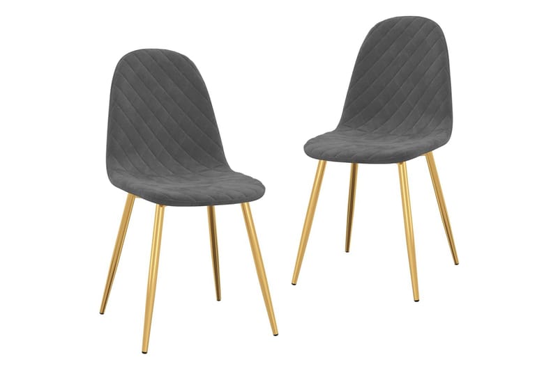 spisebordsstole 2 stk. fløjl mørkegrå - Hvid - Spisebordsstole & køkkenstole - Armstole