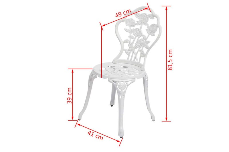 Bistrostole 2 Stk. Støbt Aluminium Hvid - Hvid - Møbler - Stole & lænestole - Spisebordsstole & køkkenstole