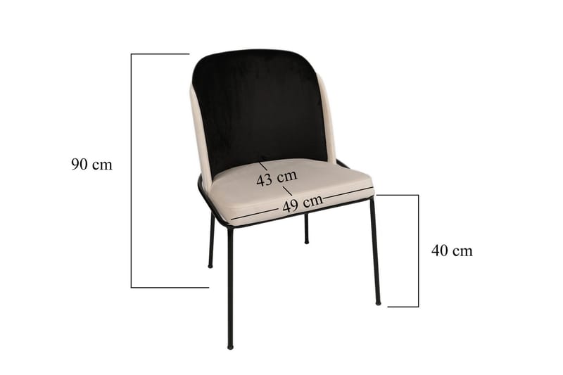 Dorellez Spisebordsstol 2 stk - Sort/Beige - Møbler - Stole & lænestole - Spisebordsstole & køkkenstole