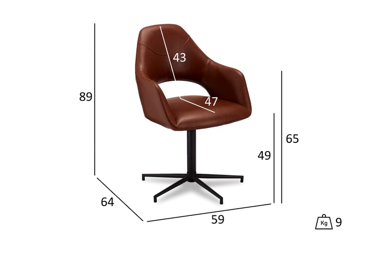 Eamont Spisestol Kunstlæder - Møbler - Stole & lænestole - Spisebordsstole & køkkenstole