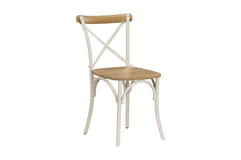 Krydsstole 2 Stk. Massivt Mangotræ 51 X 52 X 84 Cm Hvid - Hvid - Spisebordsstole & køkkenstole