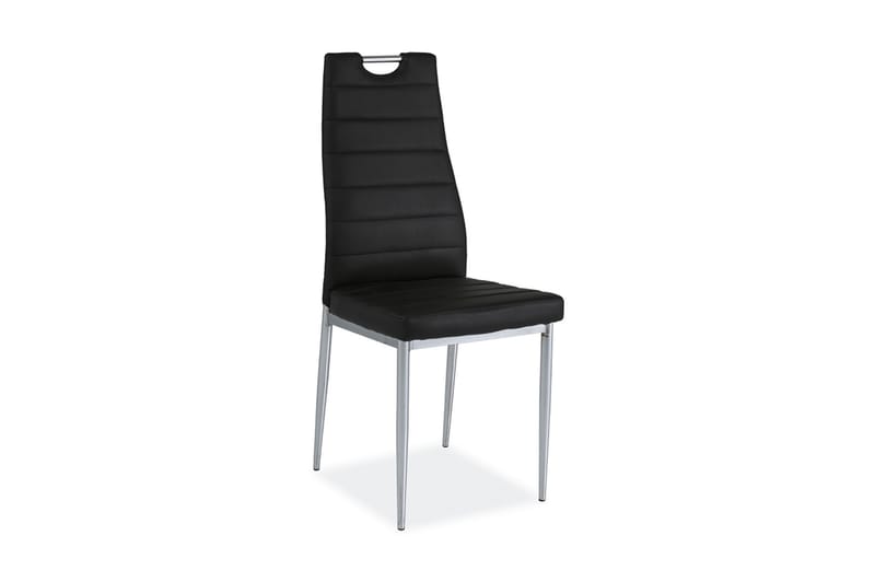 Verjux Spisebordsstol 4 stk - Kunstlæder/Sort/Sølv - Spisebordsstole & køkkenstole