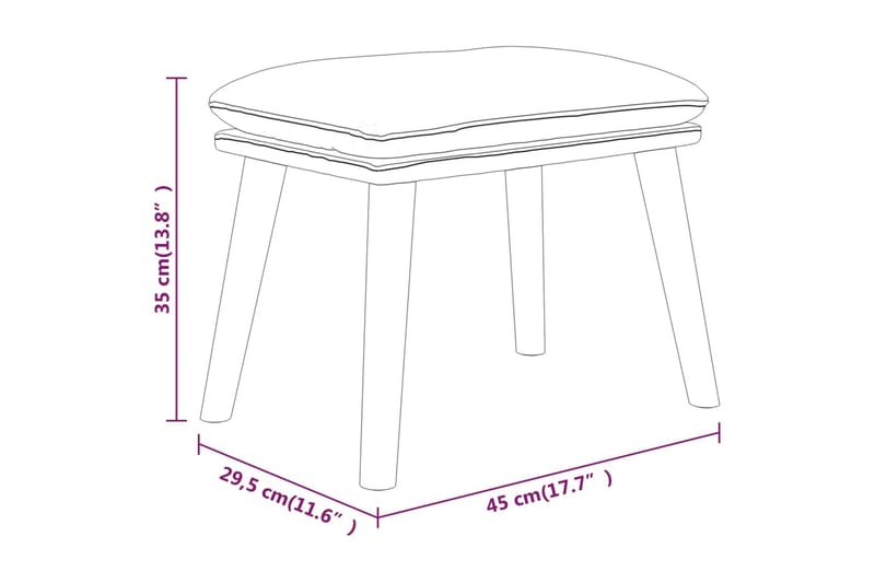 beBasic fodskammel 45x29,5x39 cm stof mørkegrå - GrÃ¥ - Puf