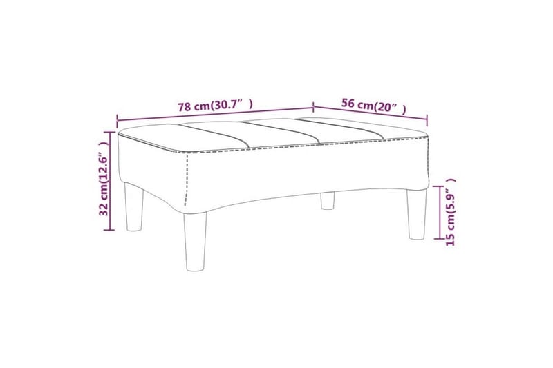 fodskammel 78x56x32 cm stof gul - Gul - Puf