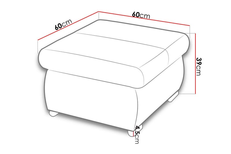 Gamal Fodskammel 60 cm - Blå - Møbler - Stole & lænestole - Taburet & skammel - Puf