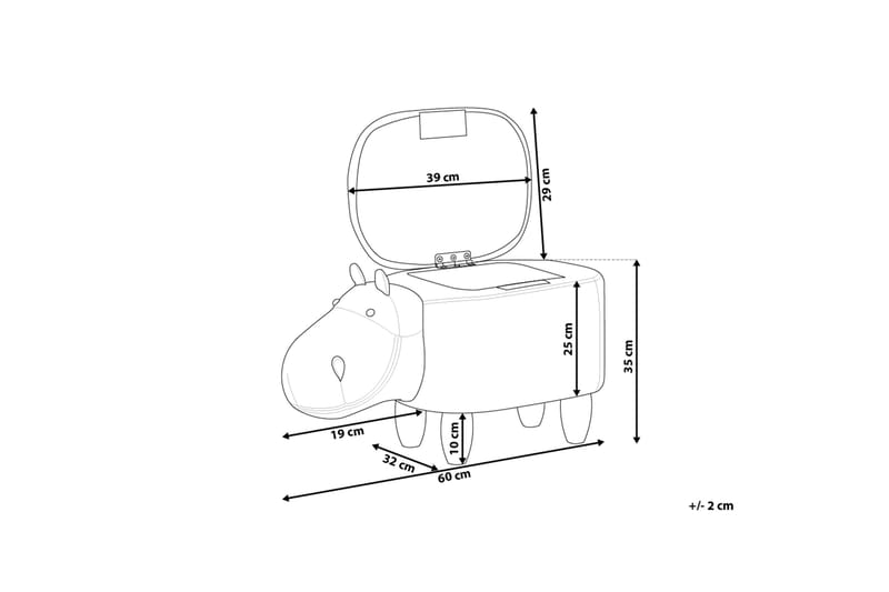 Hippo siddepuf 32 cm - Brun - Møbler - Stole & lænestole - Taburet & skammel - Ottoman - Ottoman & siddepuf med opbevaring