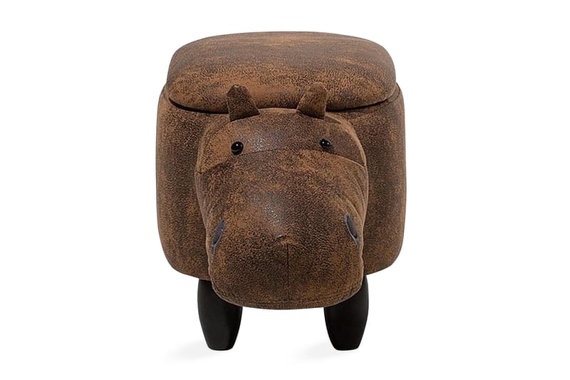 Hippo siddepuf 32 cm - Brun - Siddemøbler med opbevaring - Ottoman & siddepuf med opbevaring - Ottoman