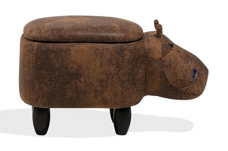 Hippo siddepuf 32 cm - Brun - Møbler - Stole & lænestole - Taburet & skammel - Ottoman - Ottoman & siddepuf med opbevaring