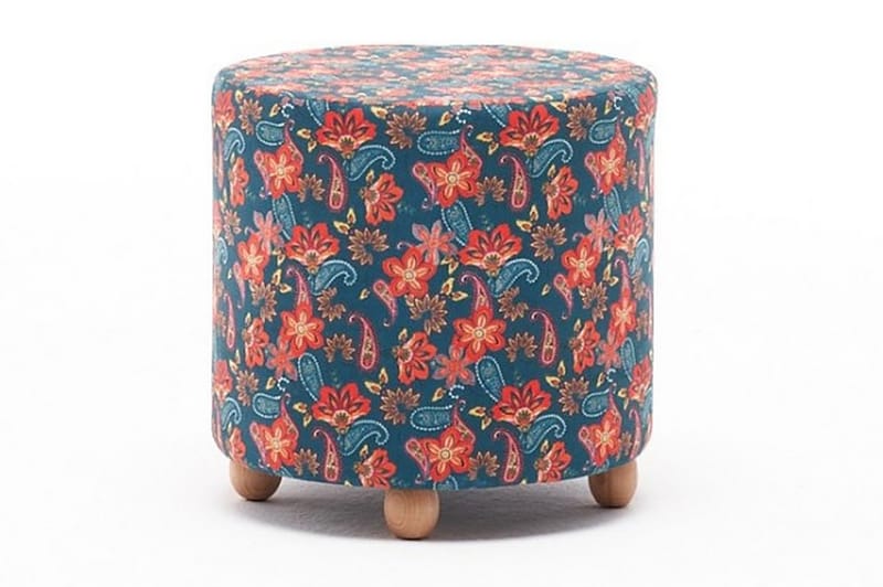 Mehteran Ottoman Rund - Flerfarvet/Natur - Ottoman - Marokkansk puf - Siddemøbler med opbevaring - Ottoman & siddepuf med opbevaring