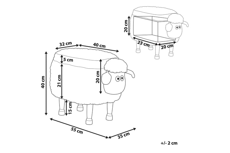 Sheep Ottoman med Opbevaring - Lyserød - Møbler - Stole & lænestole - Taburet & skammel - Ottoman