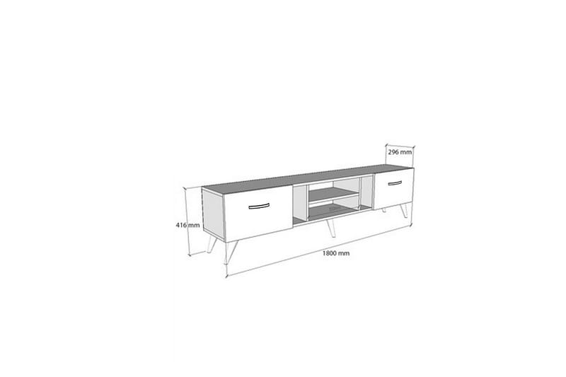 Rudy TV-benk 180x29,6 cm Brun - Hanah Home - Møbler - TV borde & mediemøbler - TV-borde