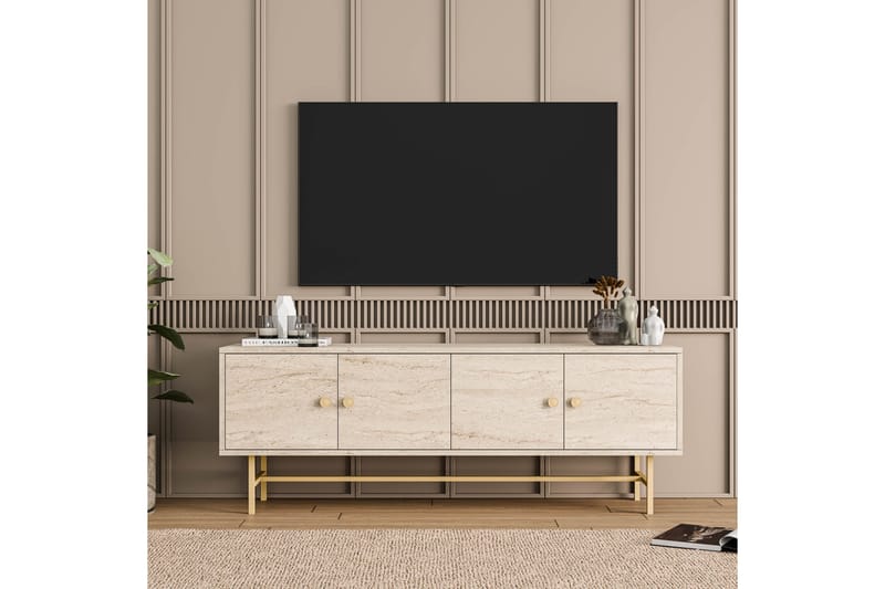 Almasi Tv-bænk 150 cm - Beige - Møbler - TV borde & mediemøbler - TV-borde