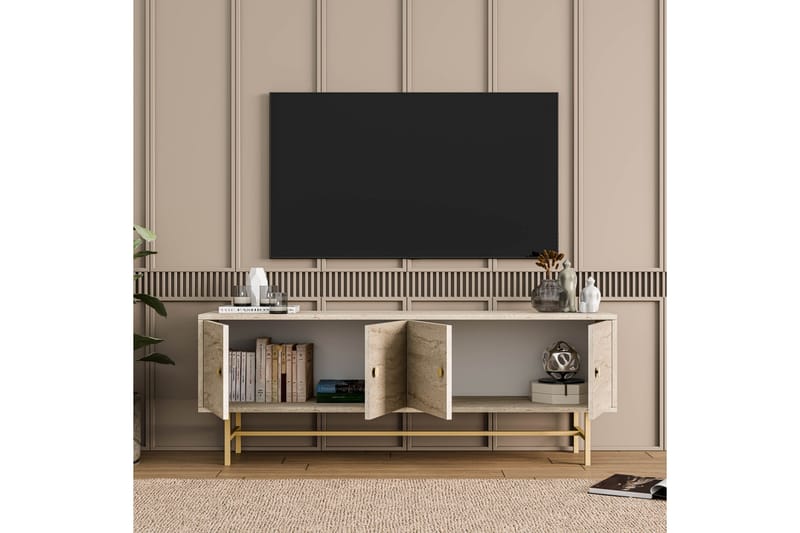 Almasi Tv-bænk 150 cm - Beige - Møbler - TV borde & mediemøbler - TV-borde