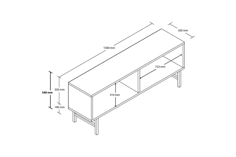 Almasi Tv-bænk 150 cm - Beige - Møbler - TV borde & mediemøbler - TV-borde