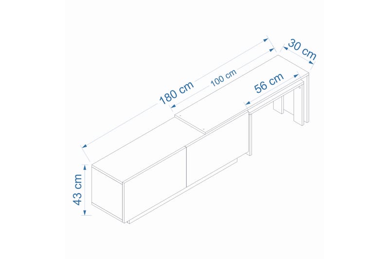 Armenia Tv-bænk 180 cm - Antracit/Valnød - Møbler - TV borde & mediemøbler - TV-borde