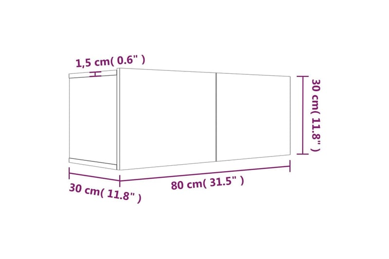 beBasic tv-bord 80x30x30 cm konstrueret træ brun egetræsfarve - Brun - Møbler - TV borde & mediemøbler - TV-borde