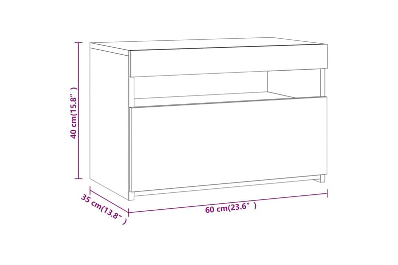 beBasic tv-bord med LED-lys 60x35x40 cm grå sonoma-eg - GrÃ¥ - Møbler - TV borde & mediemøbler - TV-borde