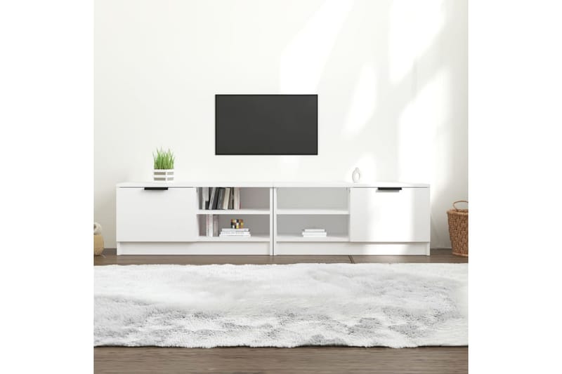 beBasic tv-borde 2 stk. 80x35x36,5 cm konstrueret træ hvid - Hvid - Møbler - TV borde & mediemøbler - TV-borde