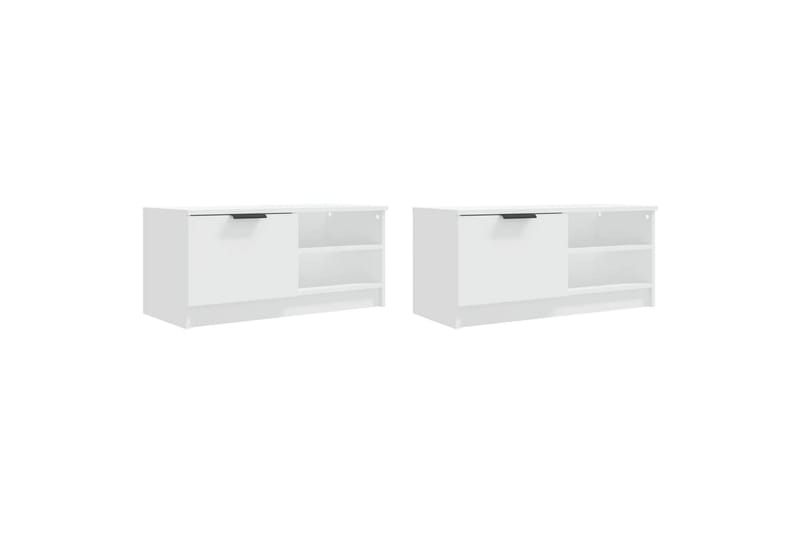 beBasic tv-borde 2 stk. 80x35x36,5 cm konstrueret træ hvid - Hvid - Møbler - TV borde & mediemøbler - TV-borde