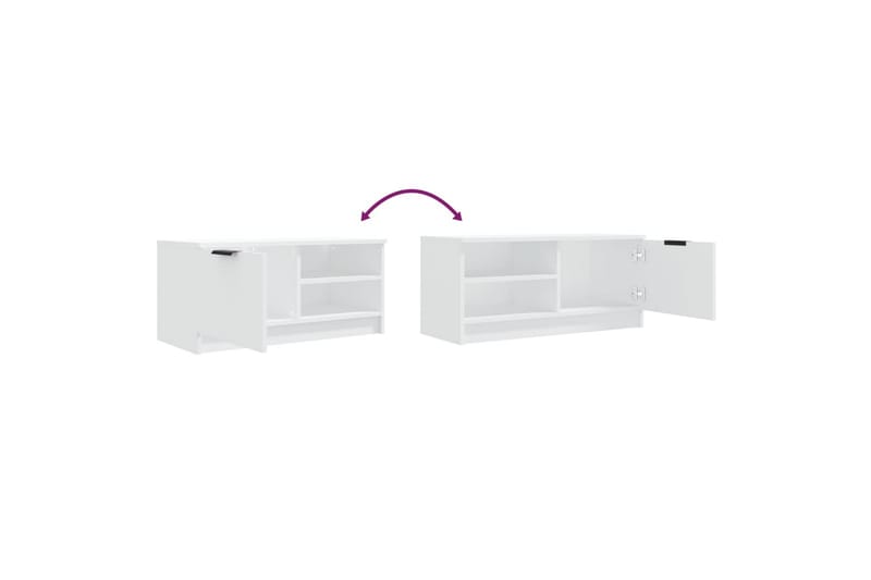 beBasic tv-borde 2 stk. 80x35x36,5 cm konstrueret træ hvid - Hvid - Møbler - TV borde & mediemøbler - TV-borde