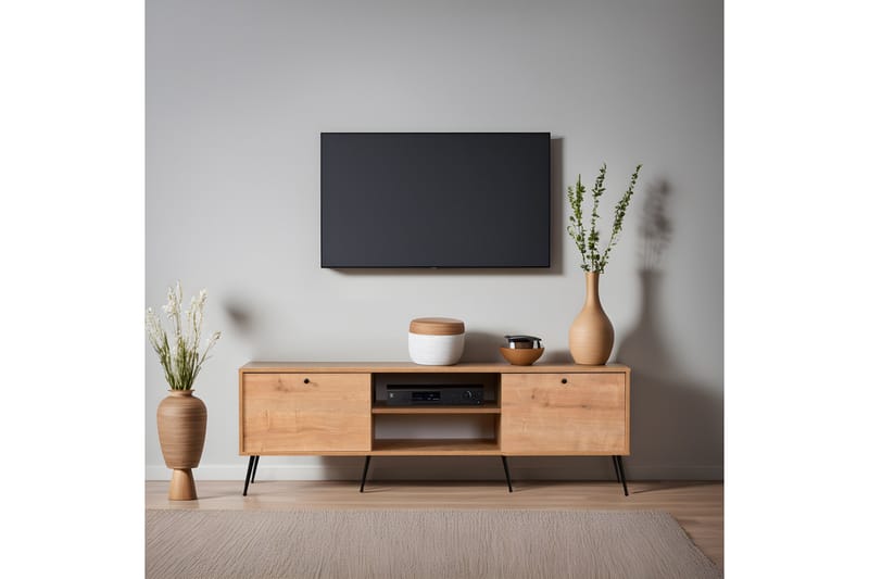 Bingdi Tv-bänk 180 cm - Eg/Sort - Møbler - TV borde & mediemøbler - TV-borde