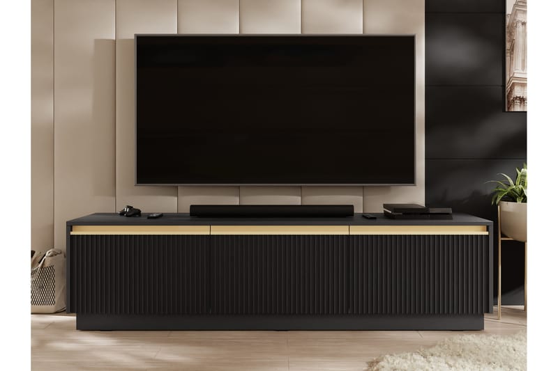 Bolstan TV-bænk 182 cm - Sort - Møbler - TV borde & mediemøbler - TV-borde