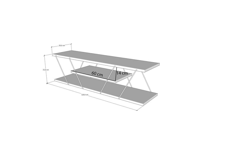 Canaz Tv-bænk 120 cm - Guld/Marmor - Møbler - TV borde & mediemøbler - TV-borde