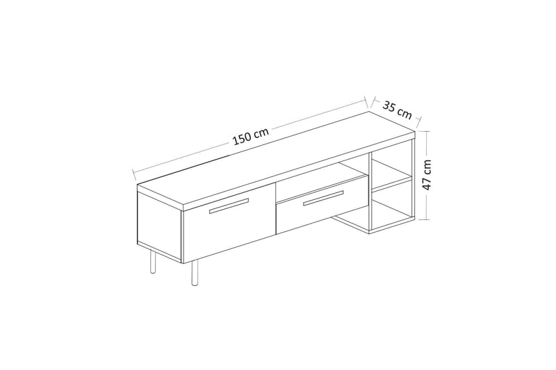 Chaclla Tv-bänk 150 cm - Hvid/Guld - Møbler - TV borde & mediemøbler - TV-borde