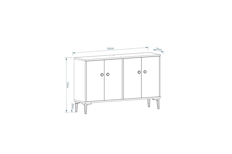 Cria Tv-bænk 120 cm - Eg - Møbler - TV borde & mediemøbler - TV-borde