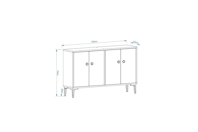 Cria Tv-bænk 120 cm - Hvid - Møbler - TV borde & mediemøbler - TV-borde