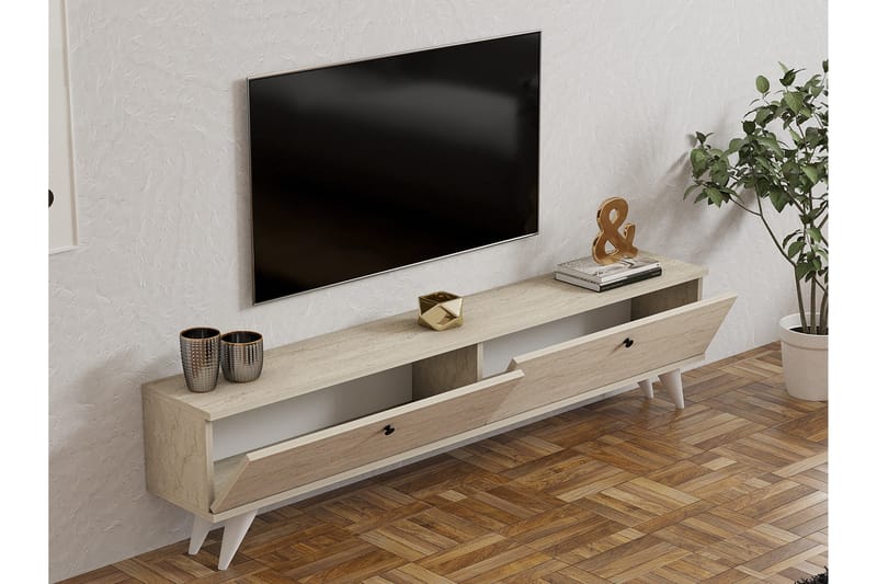 Djarhint Tv-bænk 160 cm - Beige - Møbler - TV borde & mediemøbler - TV-borde