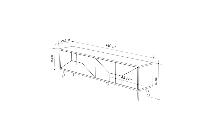 Dune Tv-bænk 180 cm - Antracit - Møbler - TV borde & mediemøbler - TV-borde