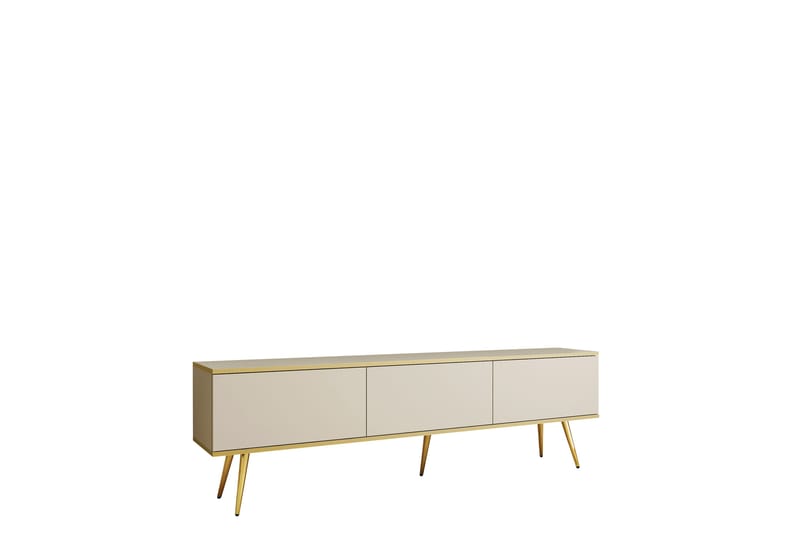 Edson TV-benk 175 cm - Beige/Guld - Møbler - TV borde & mediemøbler - TV-borde