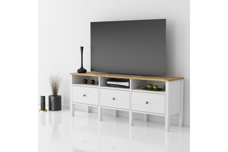 Elspet Tv-bænk 150 cm - Brun/Hvid - Møbler - TV borde & mediemøbler - TV-borde