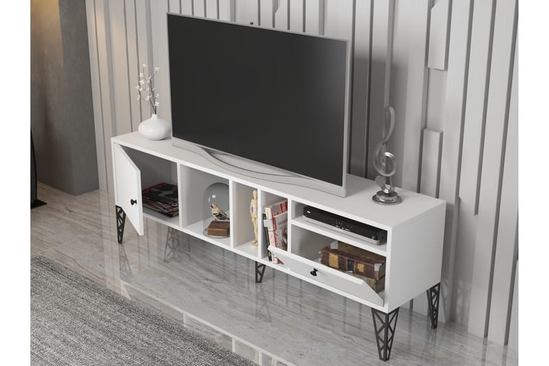 Elspet Tv-bænk 160 cm - Hvid - Møbler - TV borde & mediemøbler - TV-borde