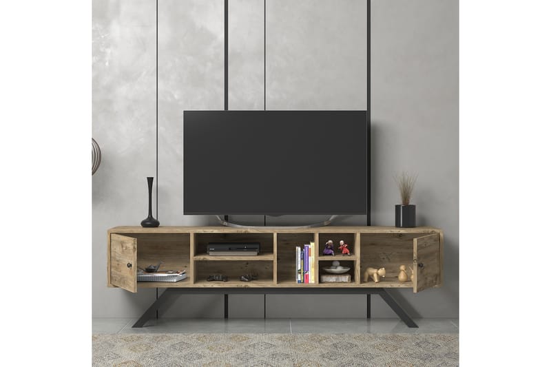 Elspet Tv-bænk 180 cm - Brun - Møbler - TV borde & mediemøbler - TV-borde