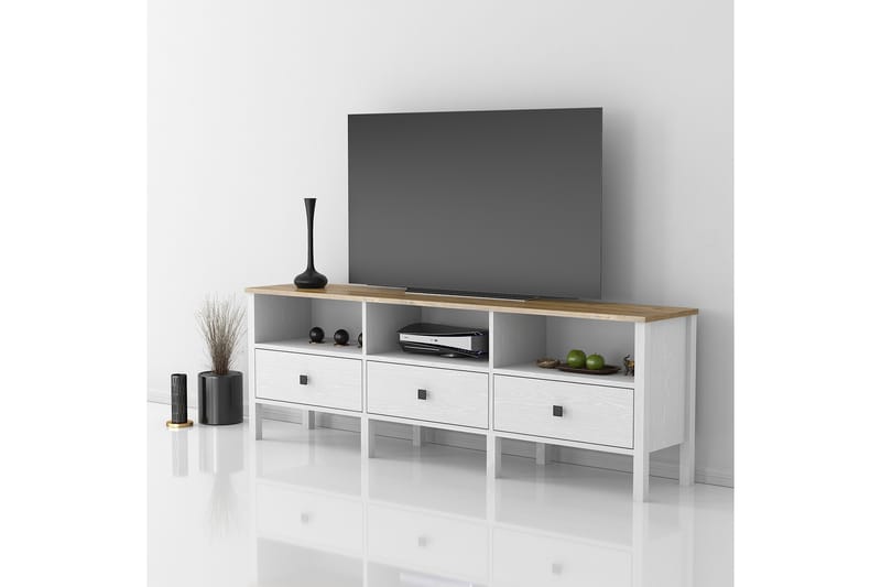 Elspet Tv-bænk 180 cm - Brun/Hvid - Møbler - TV borde & mediemøbler - TV-borde