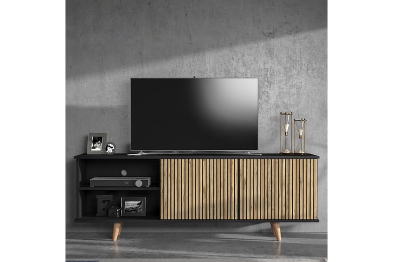 Elspet Tv-bænk 180 cm - Sort/Brun - Møbler - TV borde & mediemøbler - TV-borde