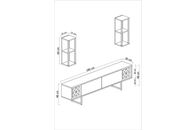 Erdem Tv-bænk 180 cm - Antracit/Sort - Møbler - TV borde & mediemøbler - TV-borde