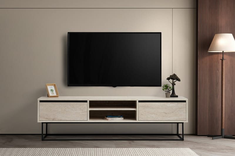 Escape Tv-bænk 180 cm - Sort/Marmor - Møbler - TV borde & mediemøbler - TV-borde