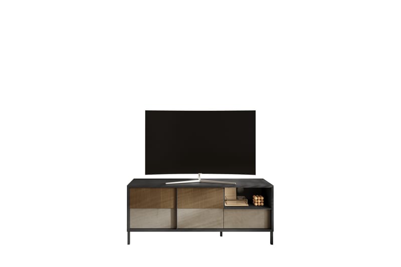 Everest TV-bænk 156x40 cm - Sort/Brun/Grå - Møbler - TV borde & mediemøbler - TV-borde