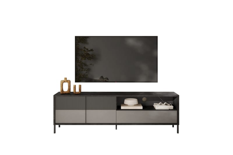 Everest TV-bænk 206x40 cm - Sort/Grå - Møbler - TV borde & mediemøbler - TV-borde