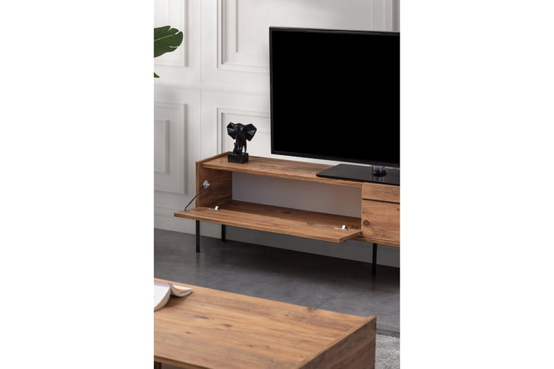 Ezara Tv-bænk 177 cm - Brun/Sort - Møbler - TV borde & mediemøbler - TV-borde