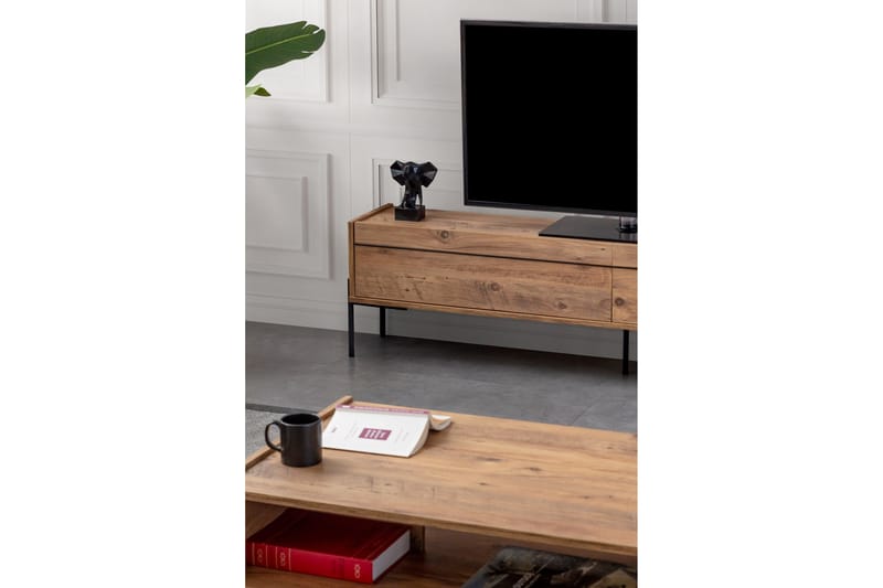 Ezara Tv-bænk 177 cm - Brun/Sort - Møbler - TV borde & mediemøbler - TV-borde