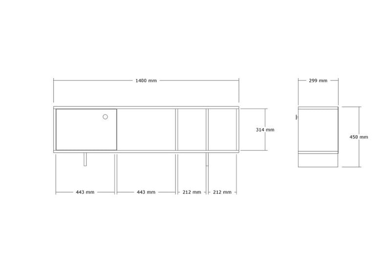 Folsom Tv-bænk 140 cm - Brun - Møbler - TV borde & mediemøbler - TV-borde