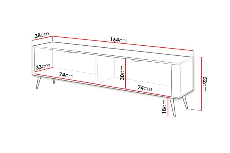 Forba TV-benk 164 cm - Sort - Møbler - TV borde & mediemøbler - TV-borde