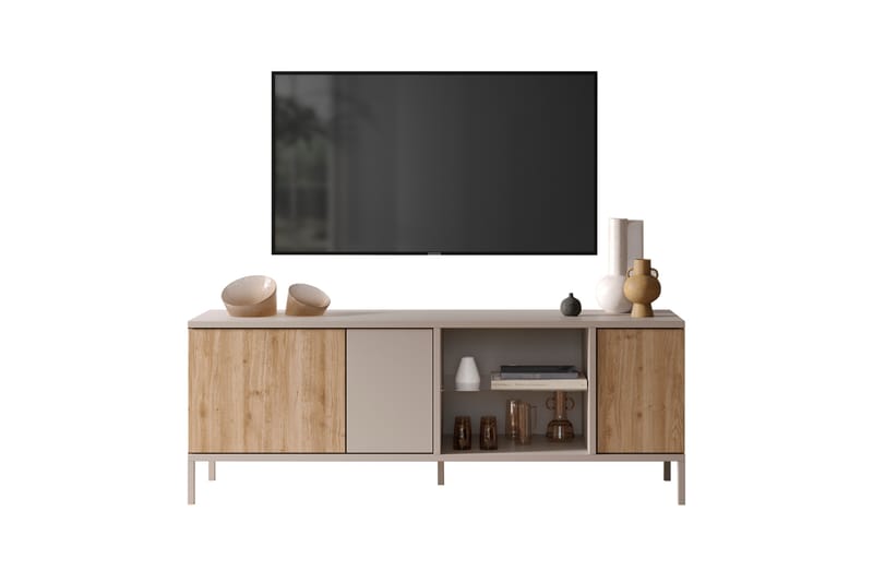 Gent TV-bænk 160x43 cm - Grå/Brun - Møbler - TV borde & mediemøbler - TV-borde