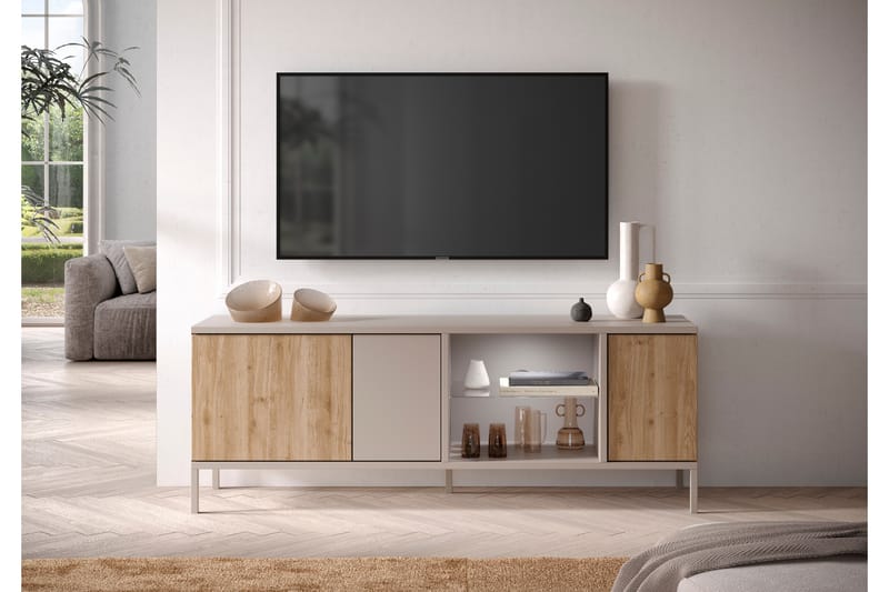 Gent TV-bænk 160x43 cm - Grå/Brun - Møbler - TV borde & mediemøbler - TV-borde