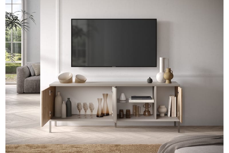 Gent TV-bænk 160x43 cm - Grå/Brun - Møbler - TV borde & mediemøbler - TV-borde